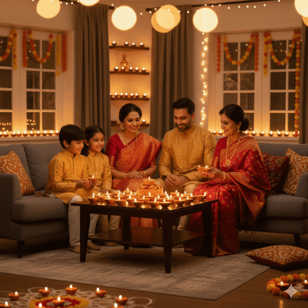 LED Light Water Sensor Diyas with Ambient Lights