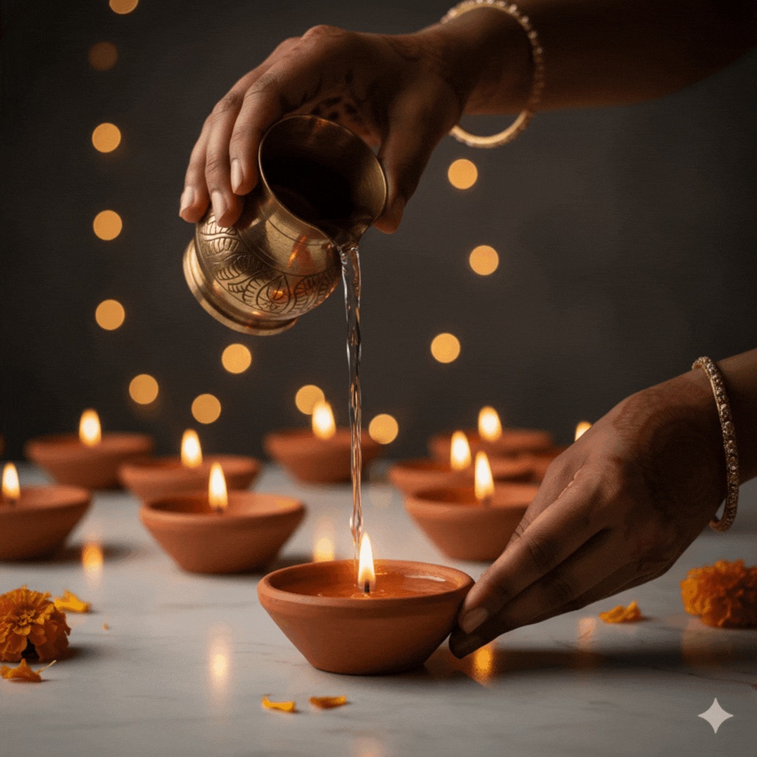LED Light Water Sensor Diyas with Ambient Lights
