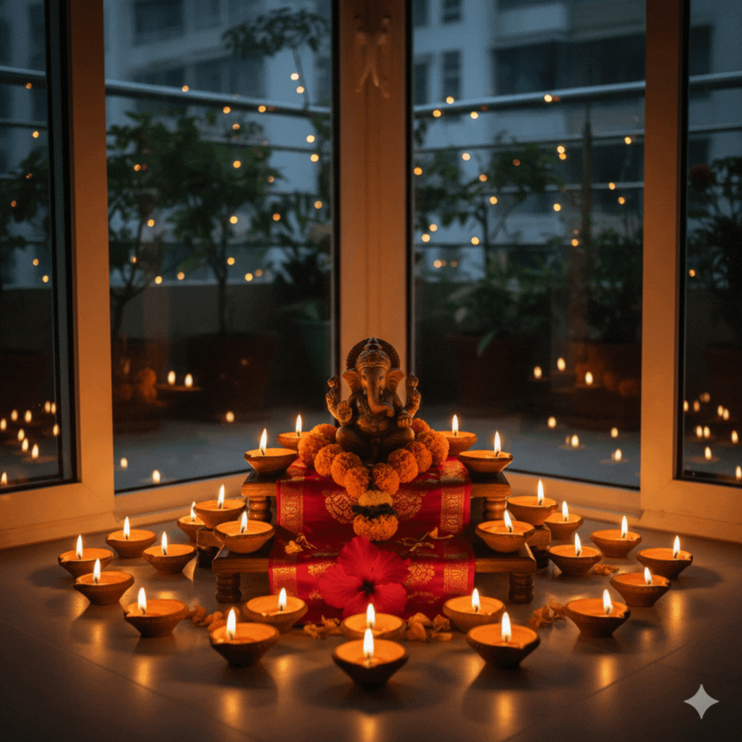 LED Light Water Sensor Diyas with Ambient Lights