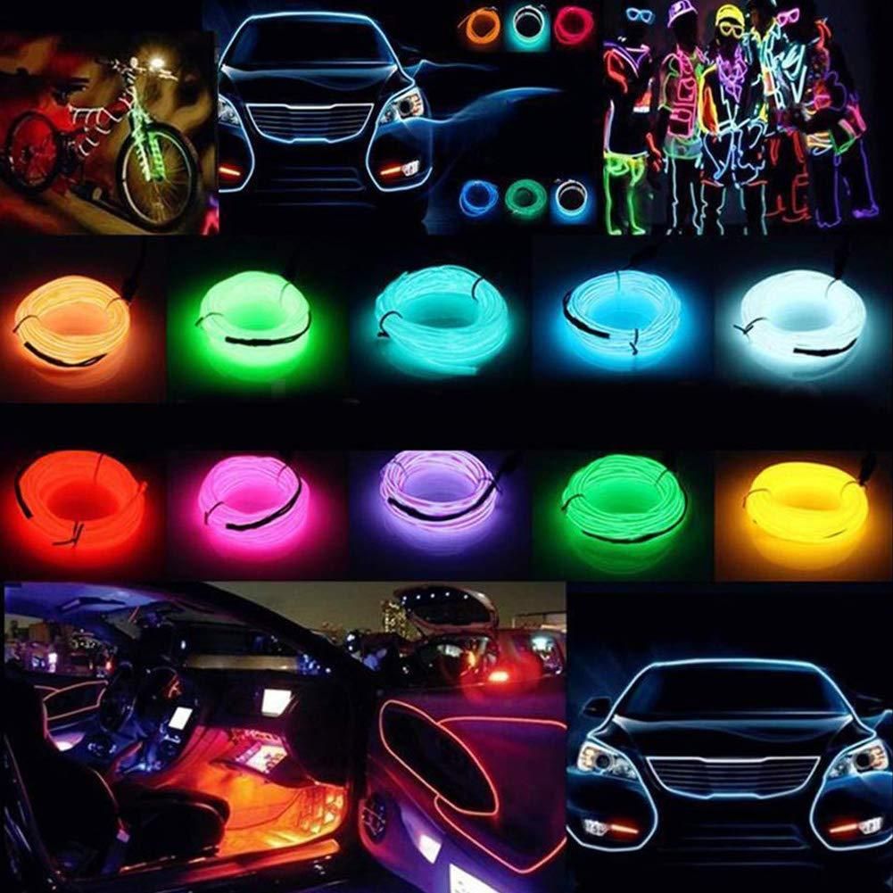 Automaze 5M El Wire Neon LED Light (Ice Blue)- USB Powered with Fuse Protection