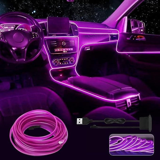 Automaze 5M El Wire Neon LED Light (Ice Blue)- USB Powered with Fuse Protection